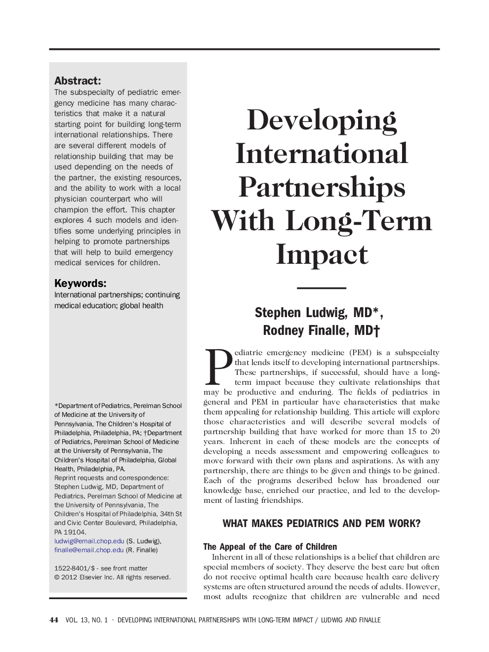 Developing International Partnerships With Long-Term Impact