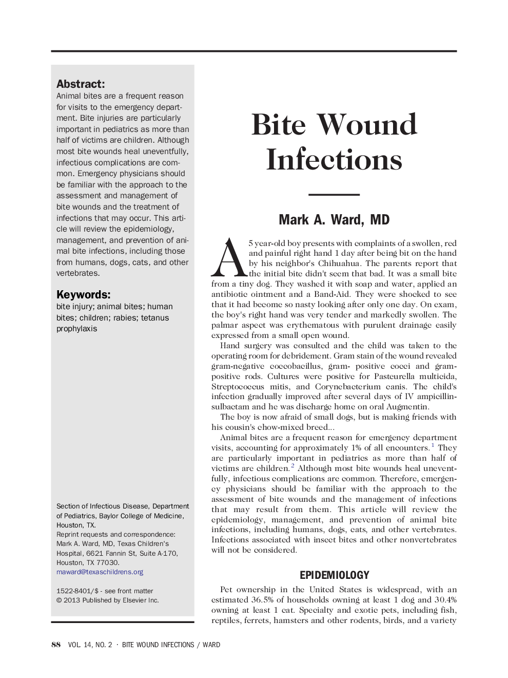 Bite Wound Infections