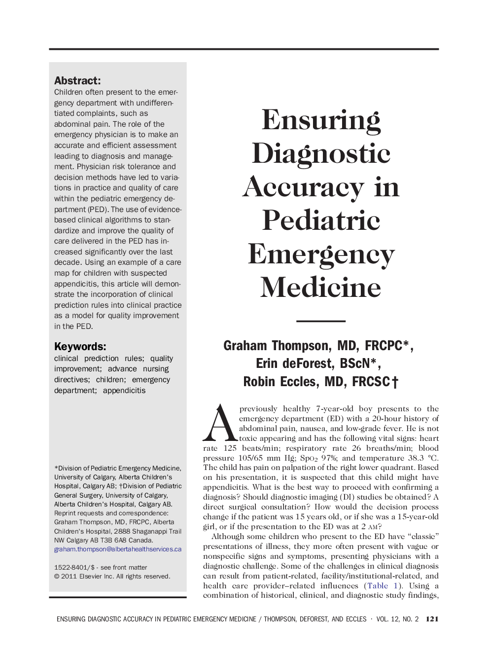 Ensuring Diagnostic Accuracy in Pediatric Emergency Medicine