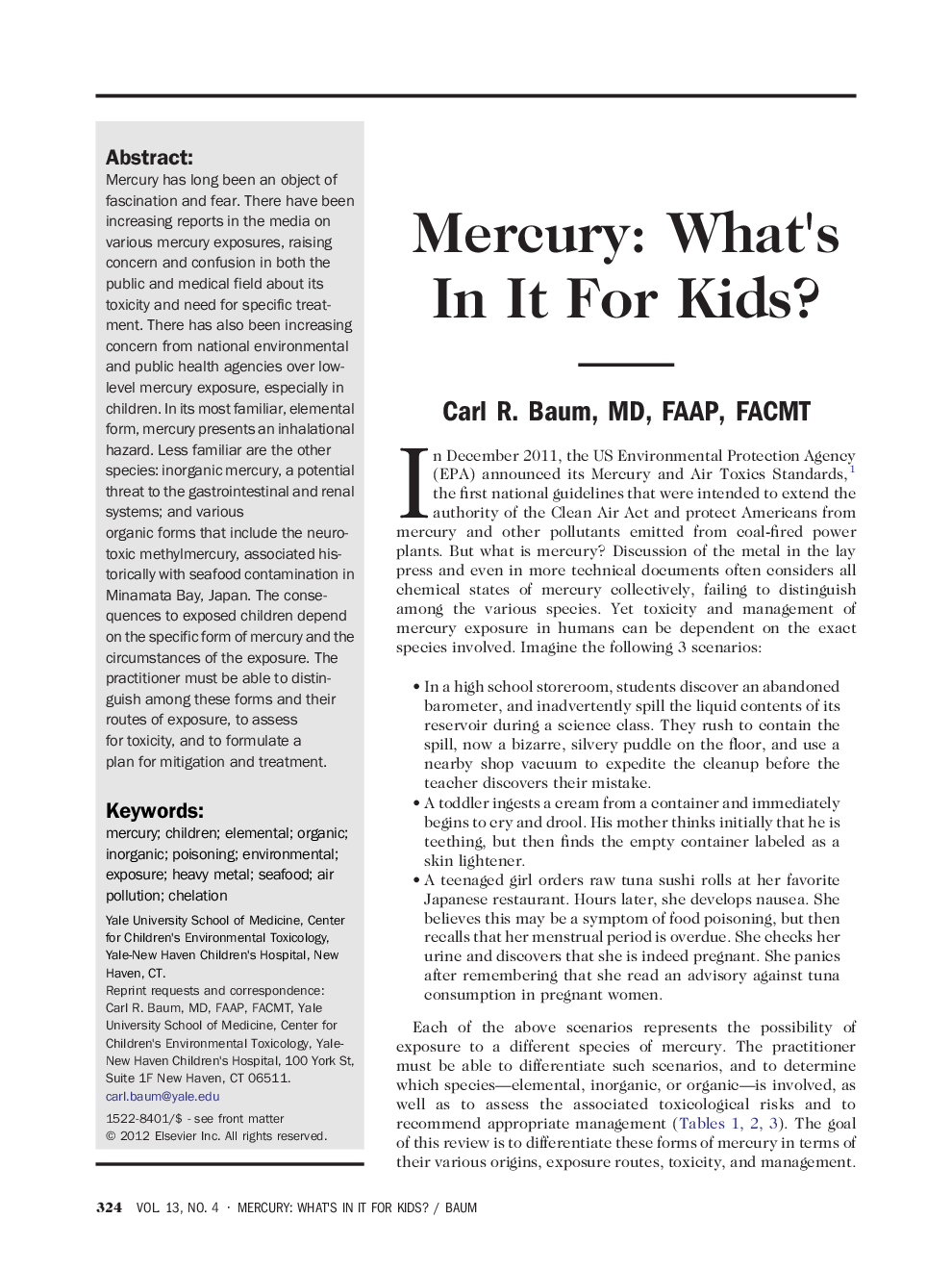 Mercury: What's In It For Kids?