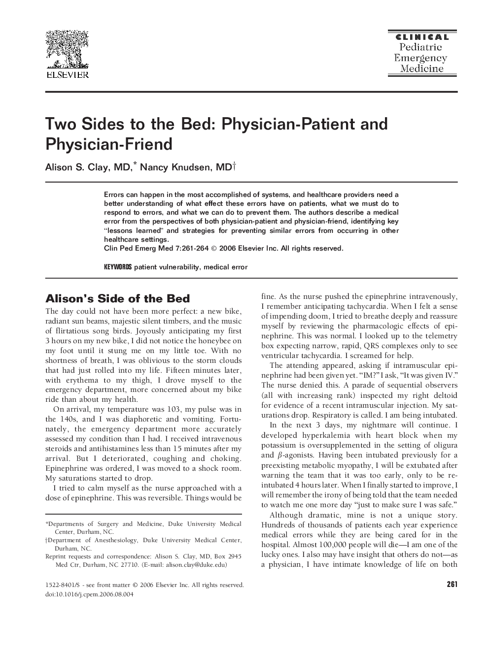 Two Sides to the Bed: Physician-Patient and Physician-Friend