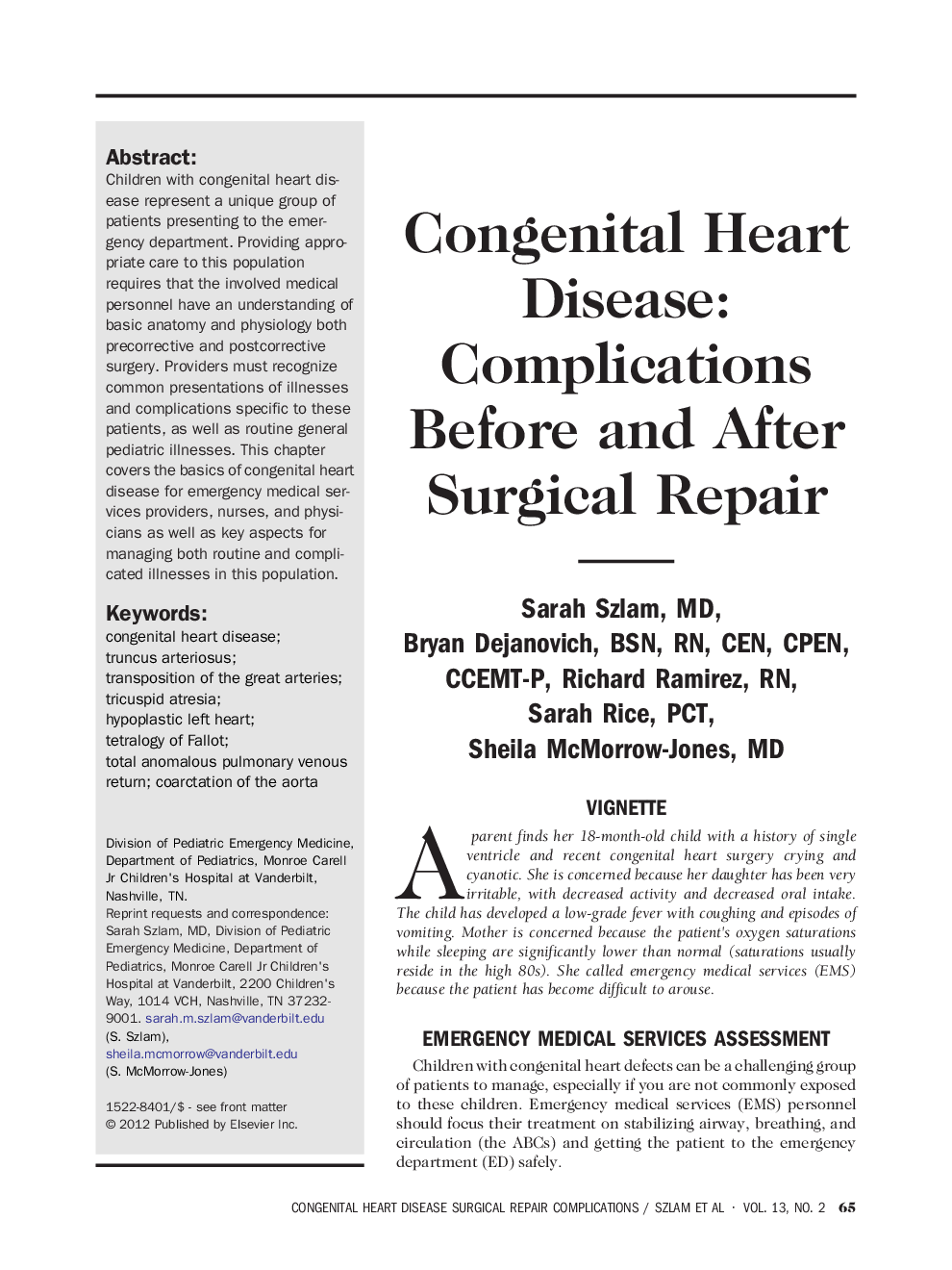 Congenital Heart Disease: Complications Before and After Surgical Repair
