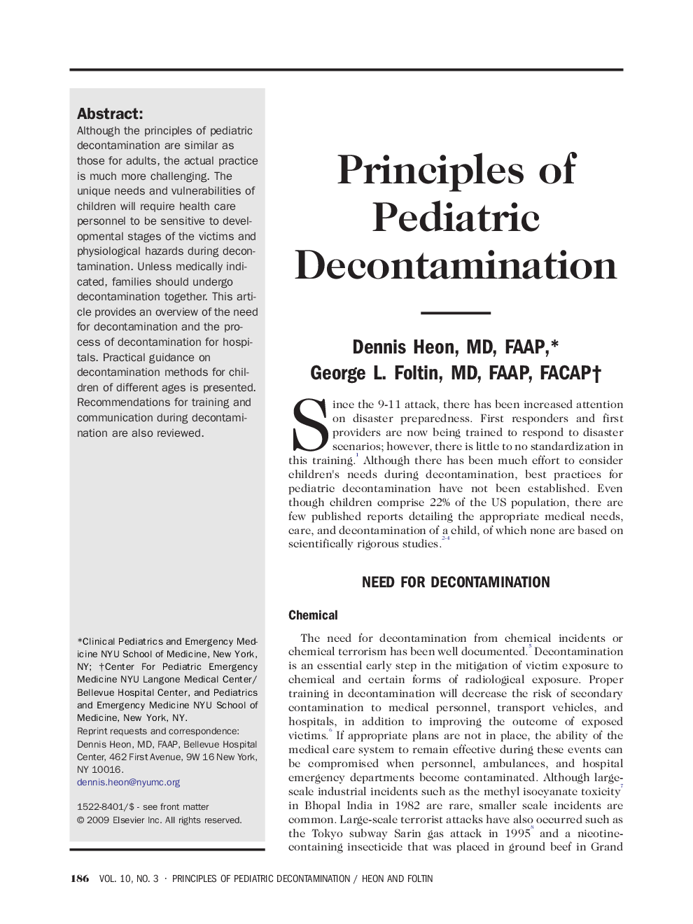 Principles of Pediatric Decontamination