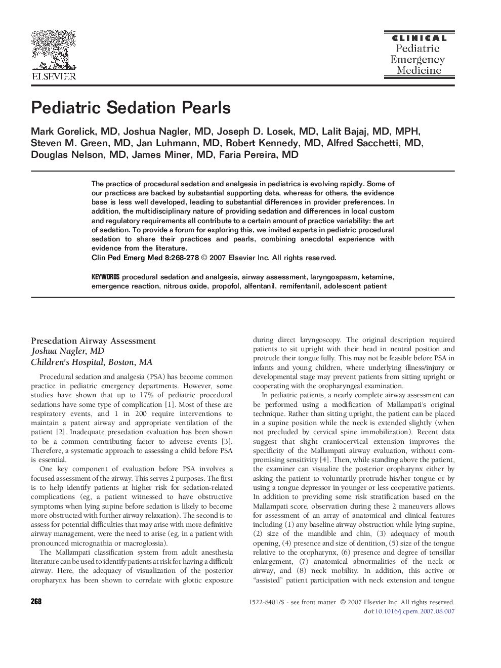 Pediatric Sedation Pearls