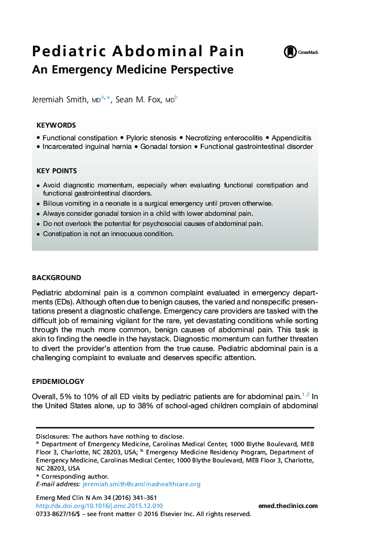 Pediatric Abdominal Pain