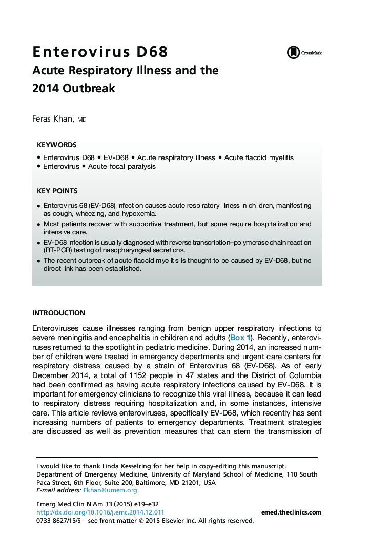 Enterovirus D68