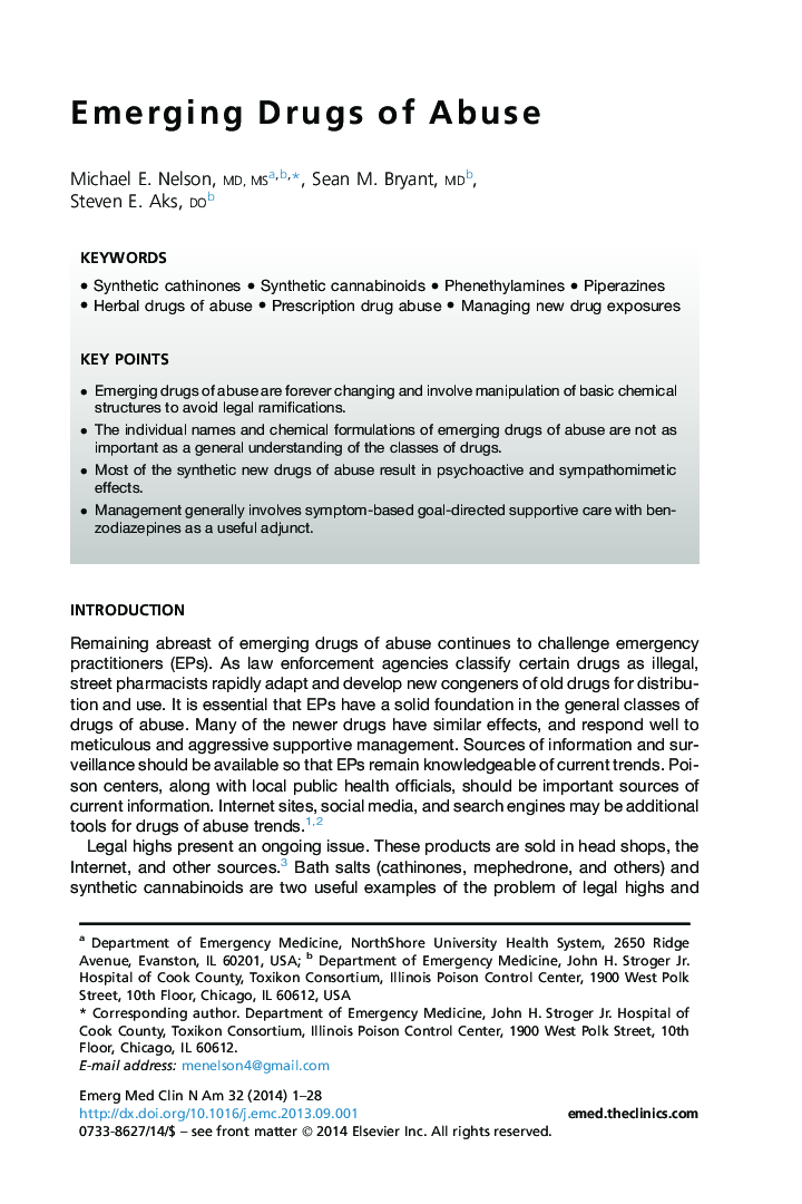 Emerging Drugs of Abuse