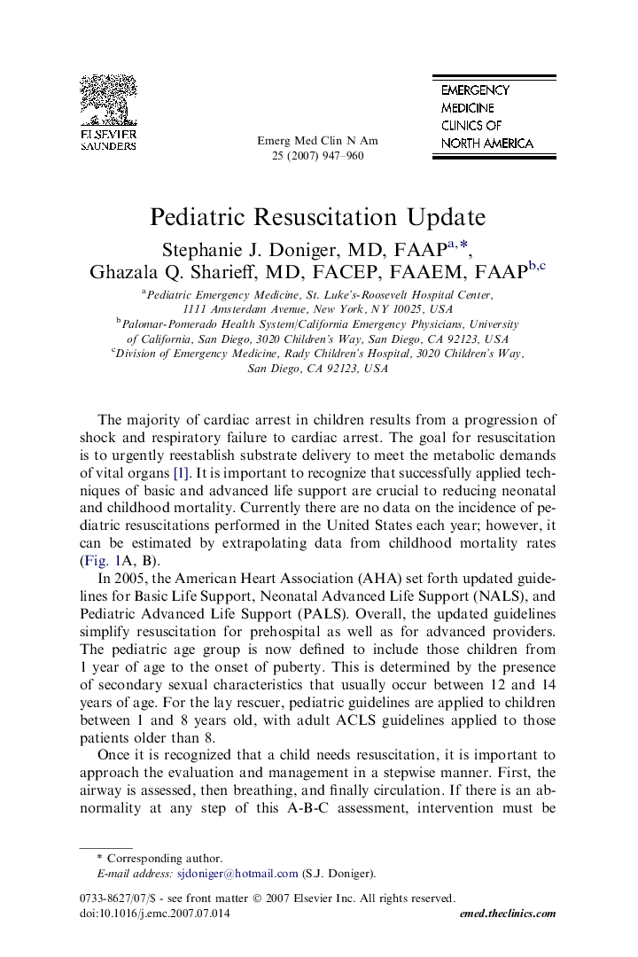 Pediatric Resuscitation Update