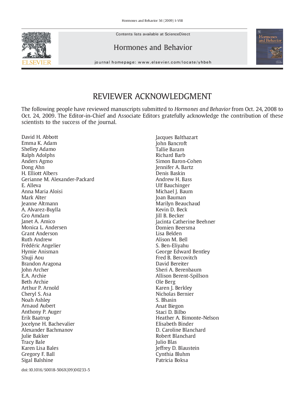 عکس صفحه اول مقاله: Reviewer Acknowledgment Reviewer Acknowledgment