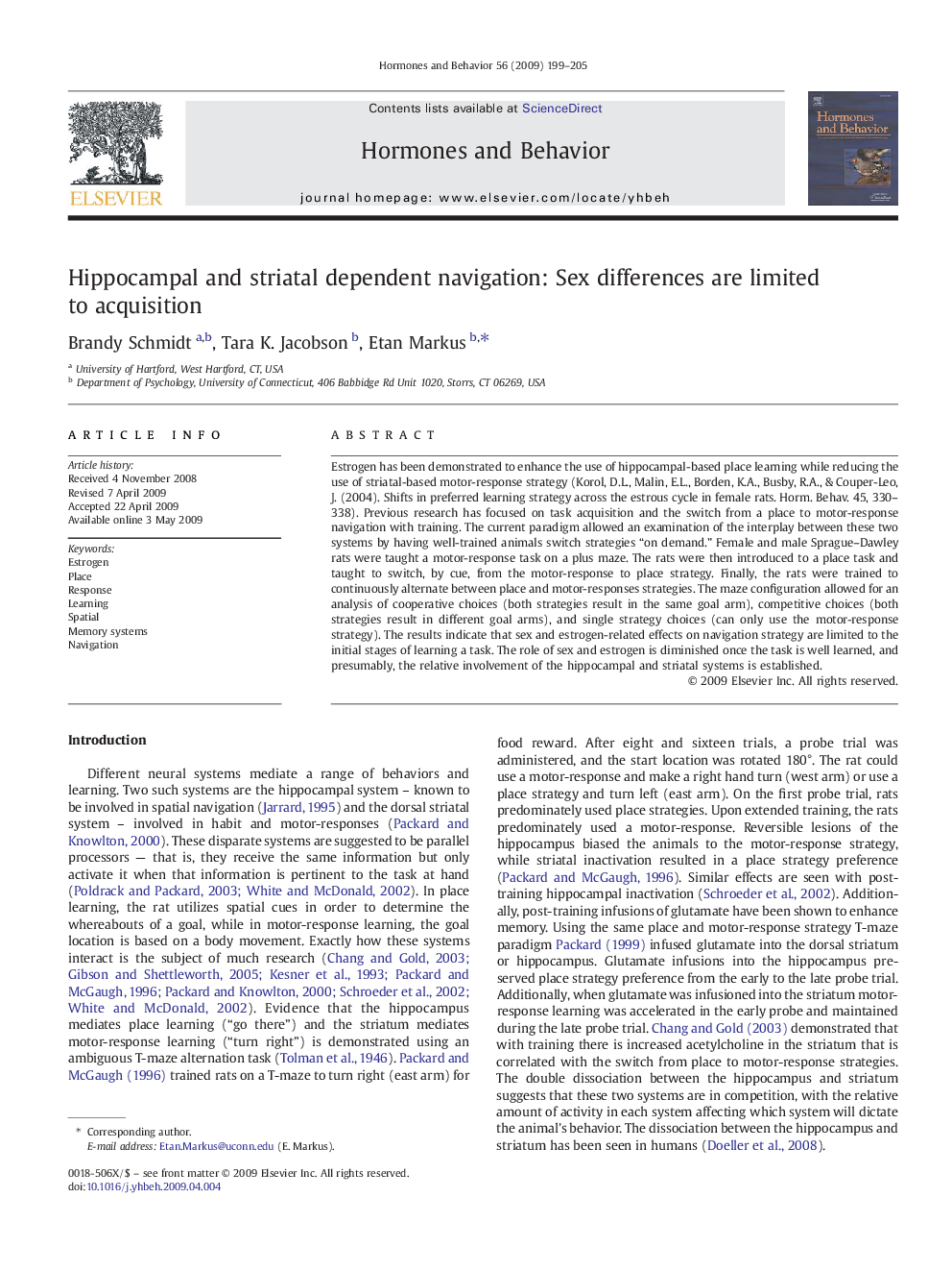 Hippocampal and striatal dependent navigation: Sex differences are limited to acquisition