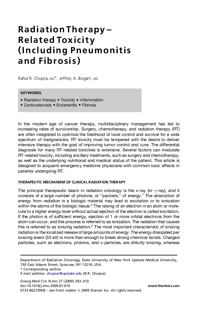 Radiation Therapy–Related Toxicity (Including Pneumonitis and Fibrosis)