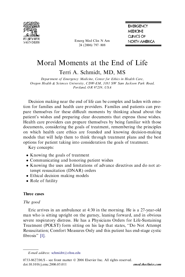 Moral Moments at the End of Life