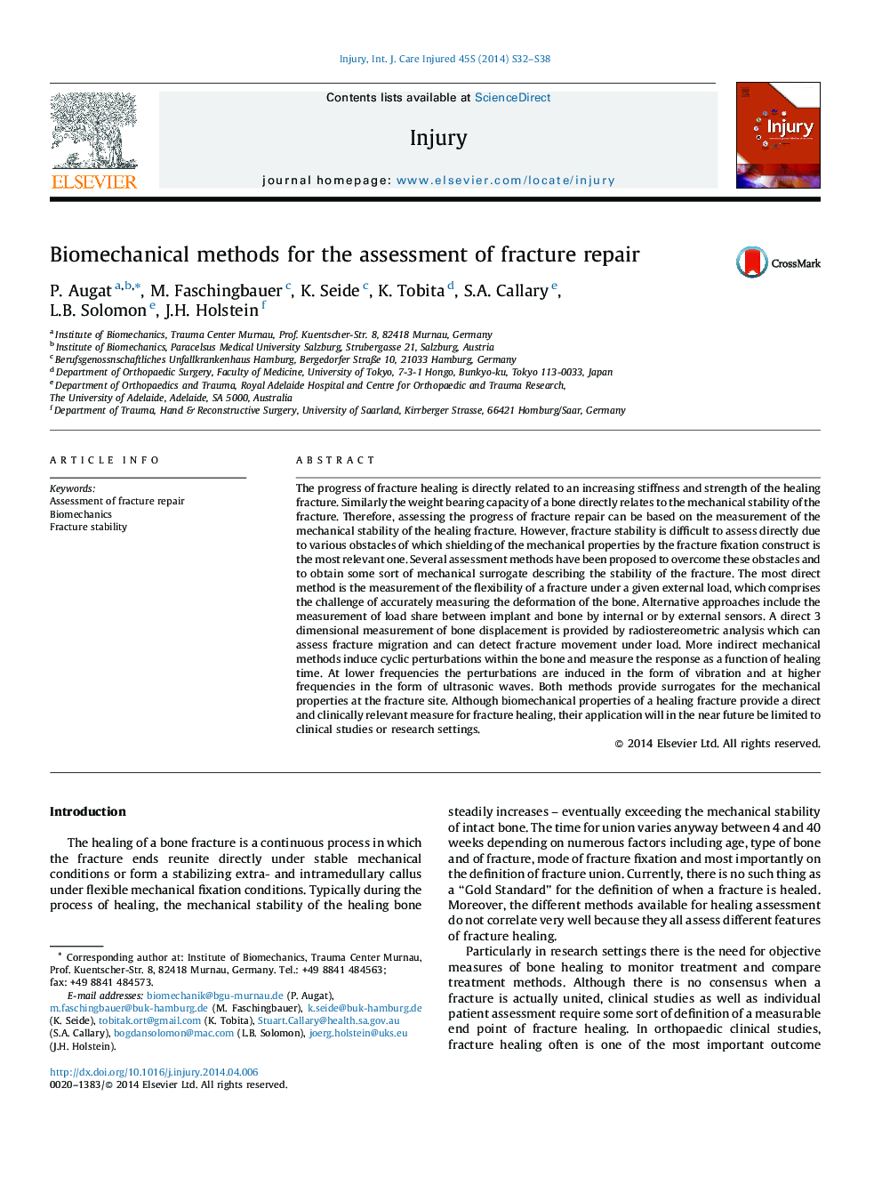 Biomechanical methods for the assessment of fracture repair