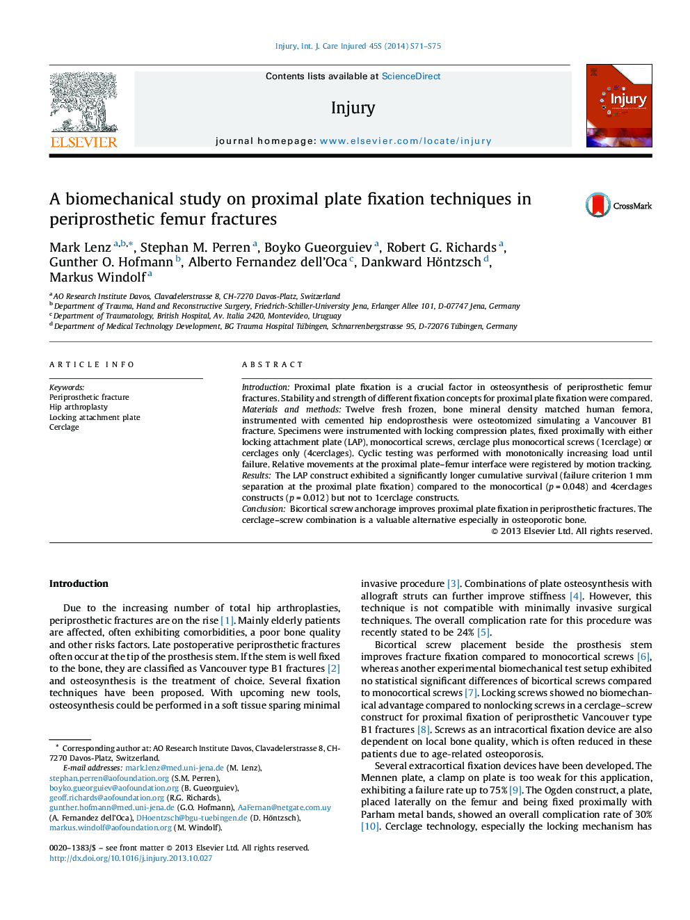 A biomechanical study on proximal plate fixation techniques in periprosthetic femur fractures