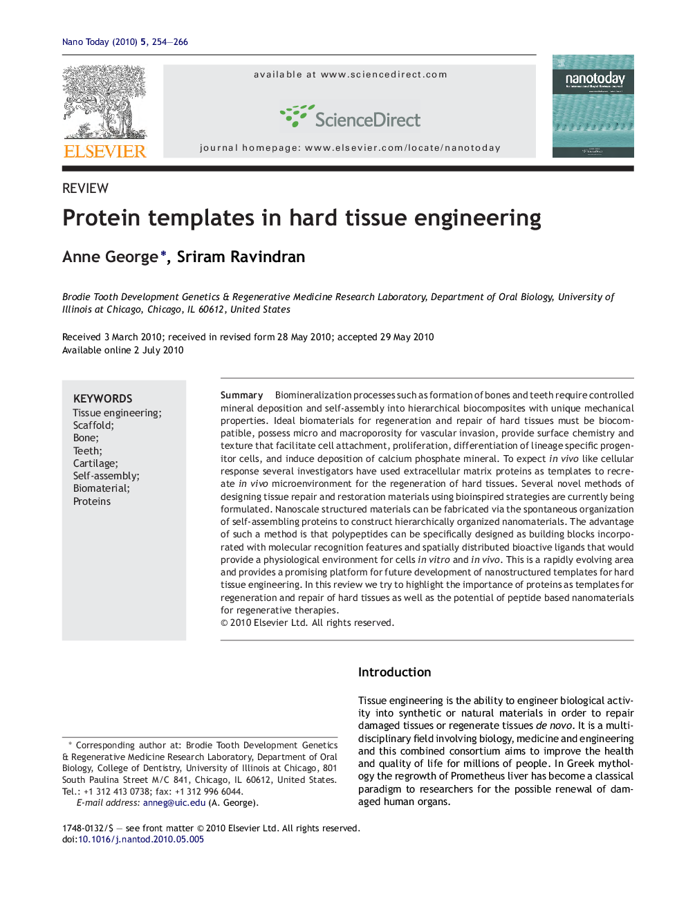 Protein templates in hard tissue engineering