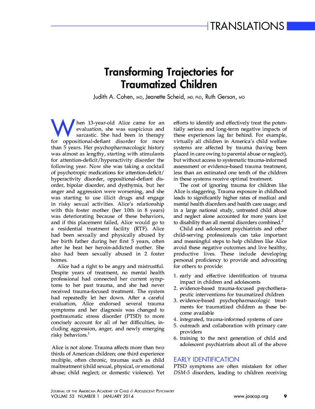 Transforming Trajectories for Traumatized Children