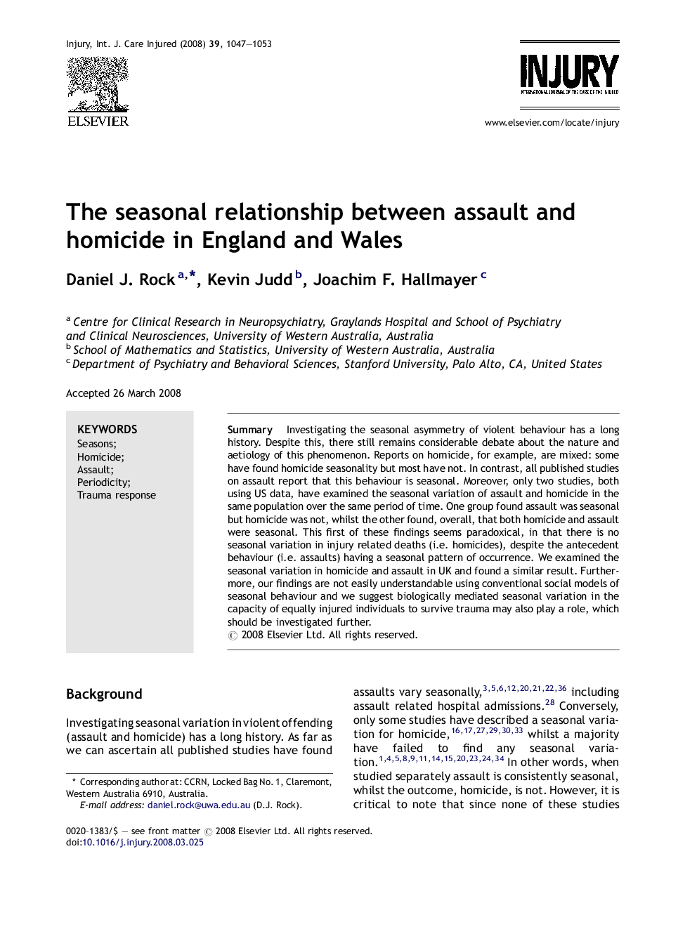 The seasonal relationship between assault and homicide in England and Wales