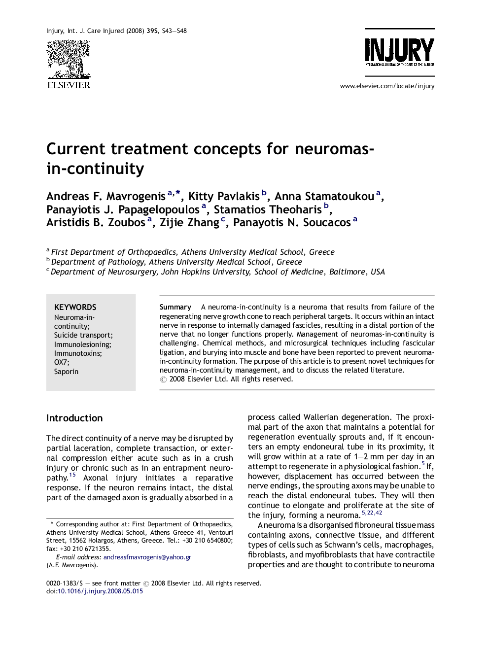 Current treatment concepts for neuromas-in-continuity