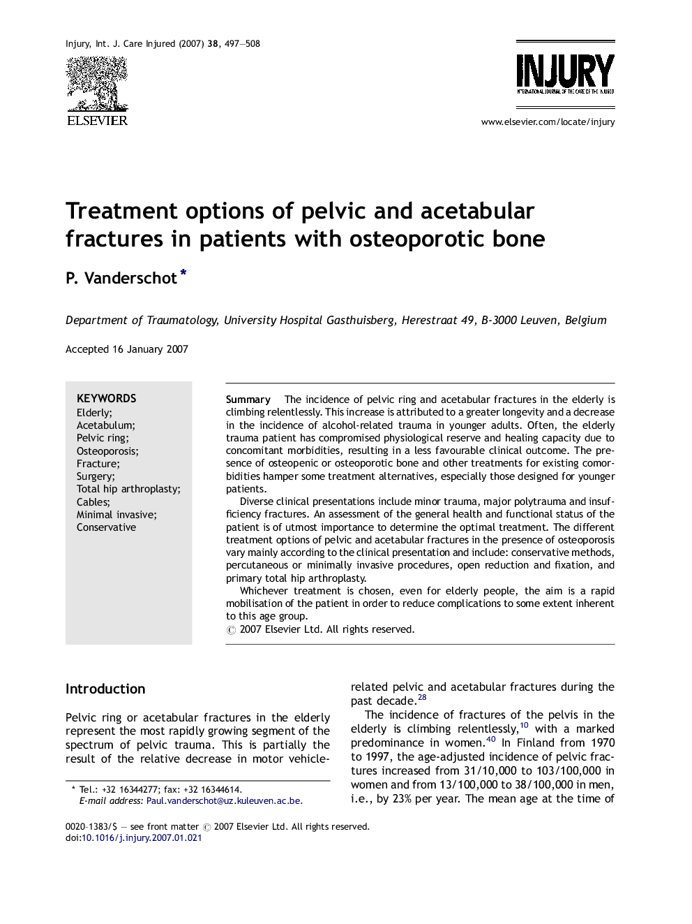 Treatment options of pelvic and acetabular fractures in patients with osteoporotic bone