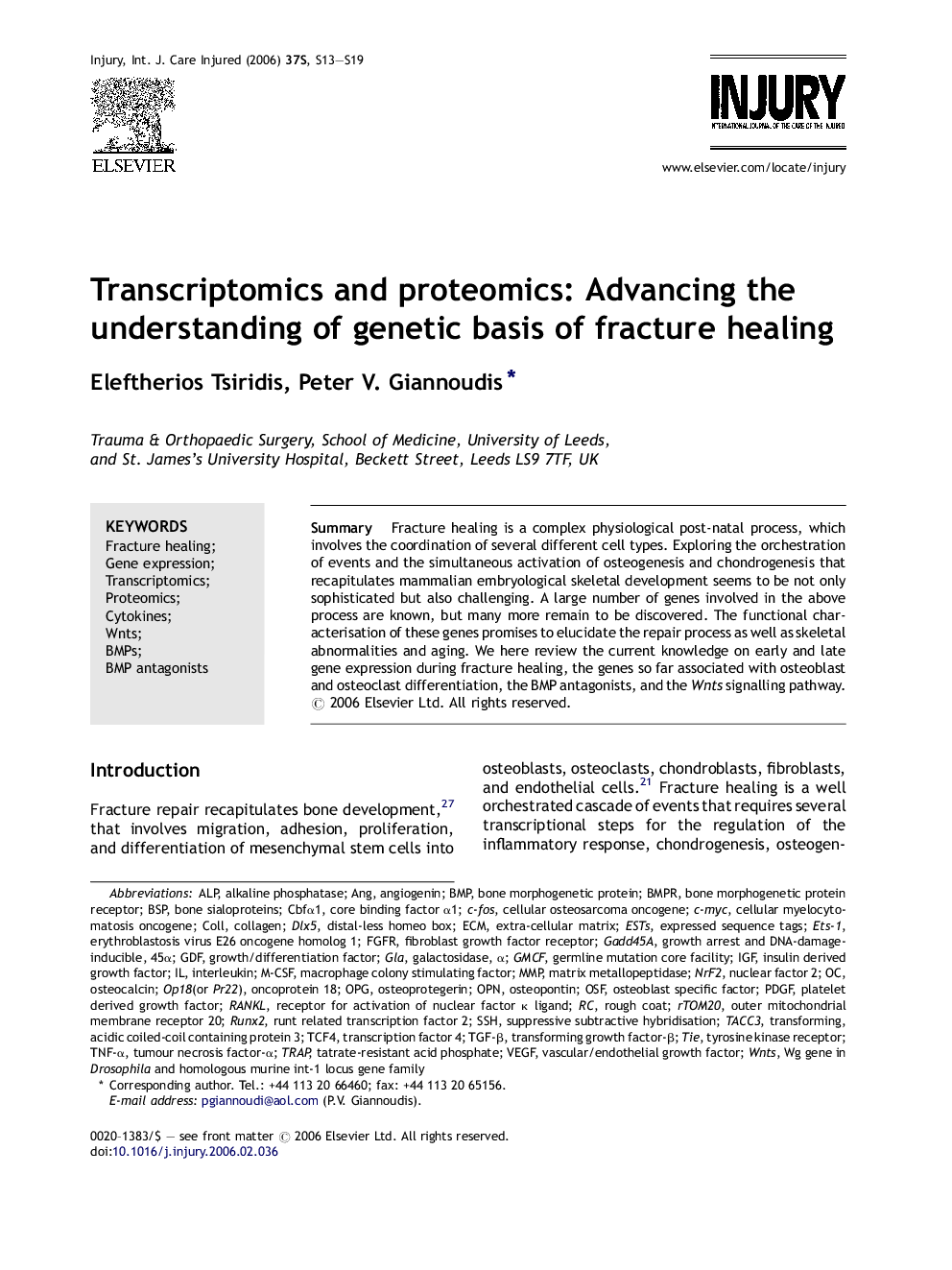 Transcriptomics and proteomics: Advancing the understanding of genetic basis of fracture healing