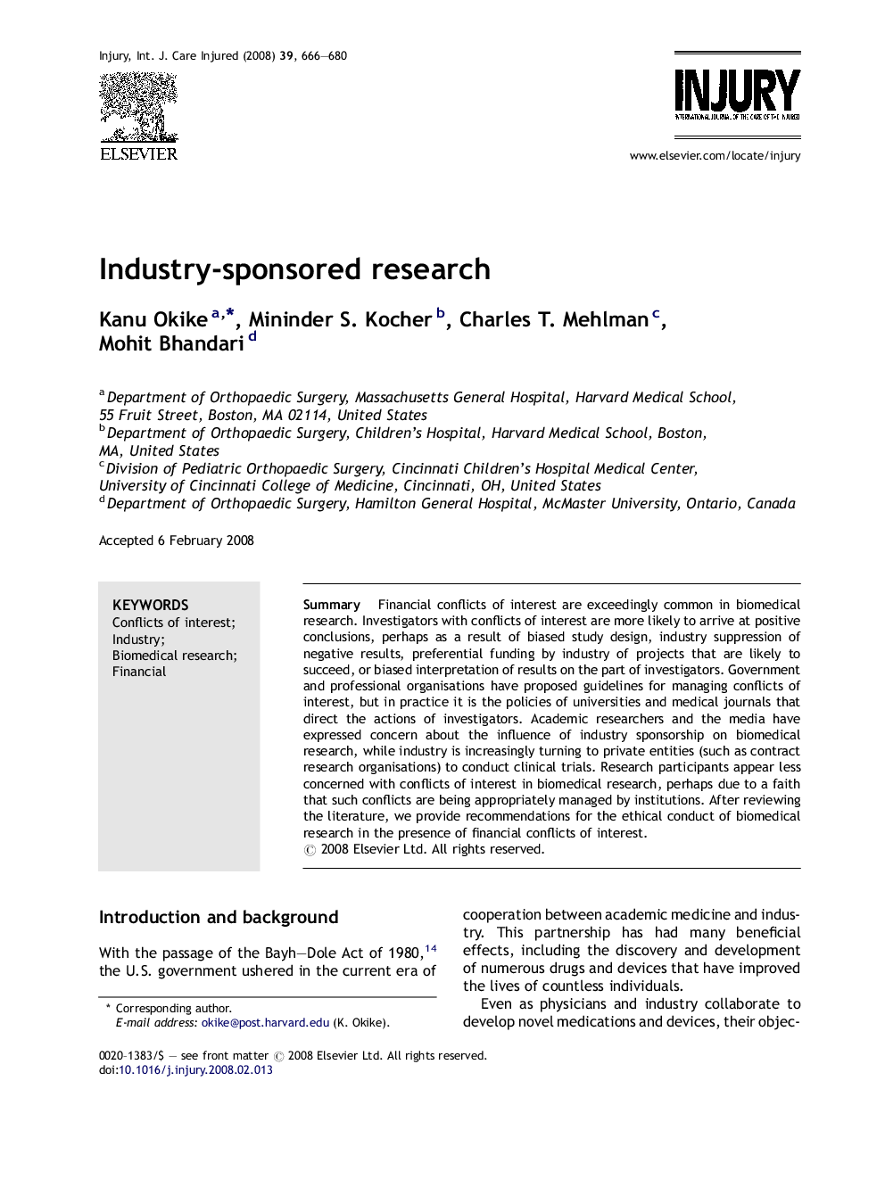 Industry-sponsored research