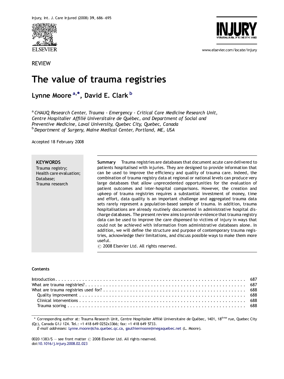 The value of trauma registries