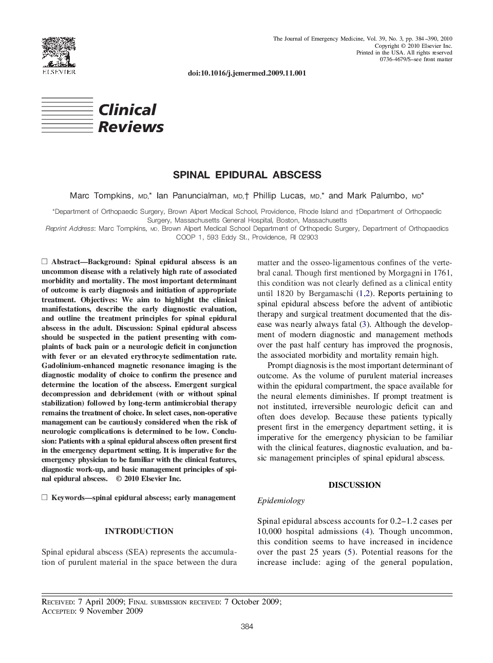 Spinal Epidural Abscess