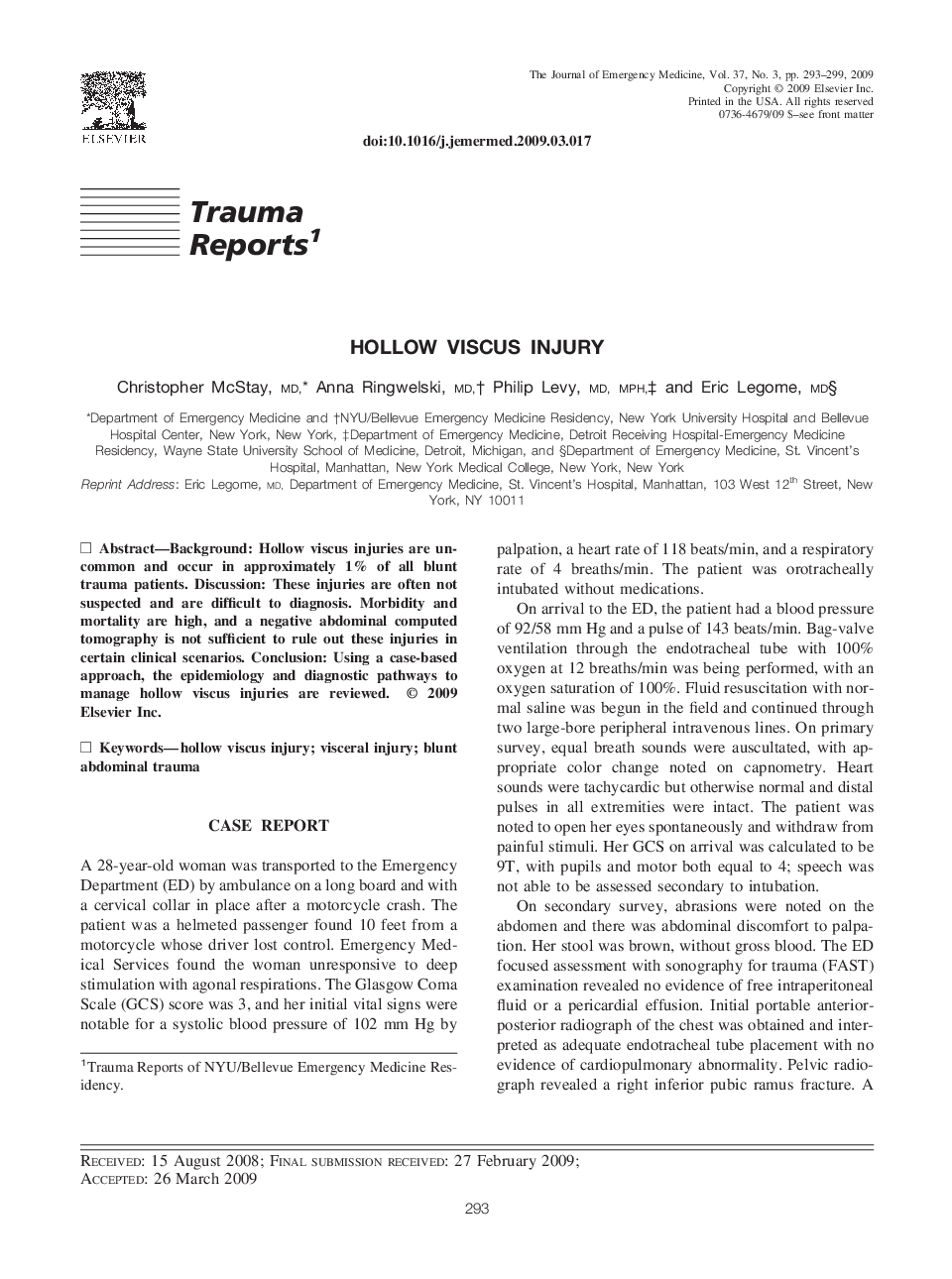 Hollow Viscus Injury