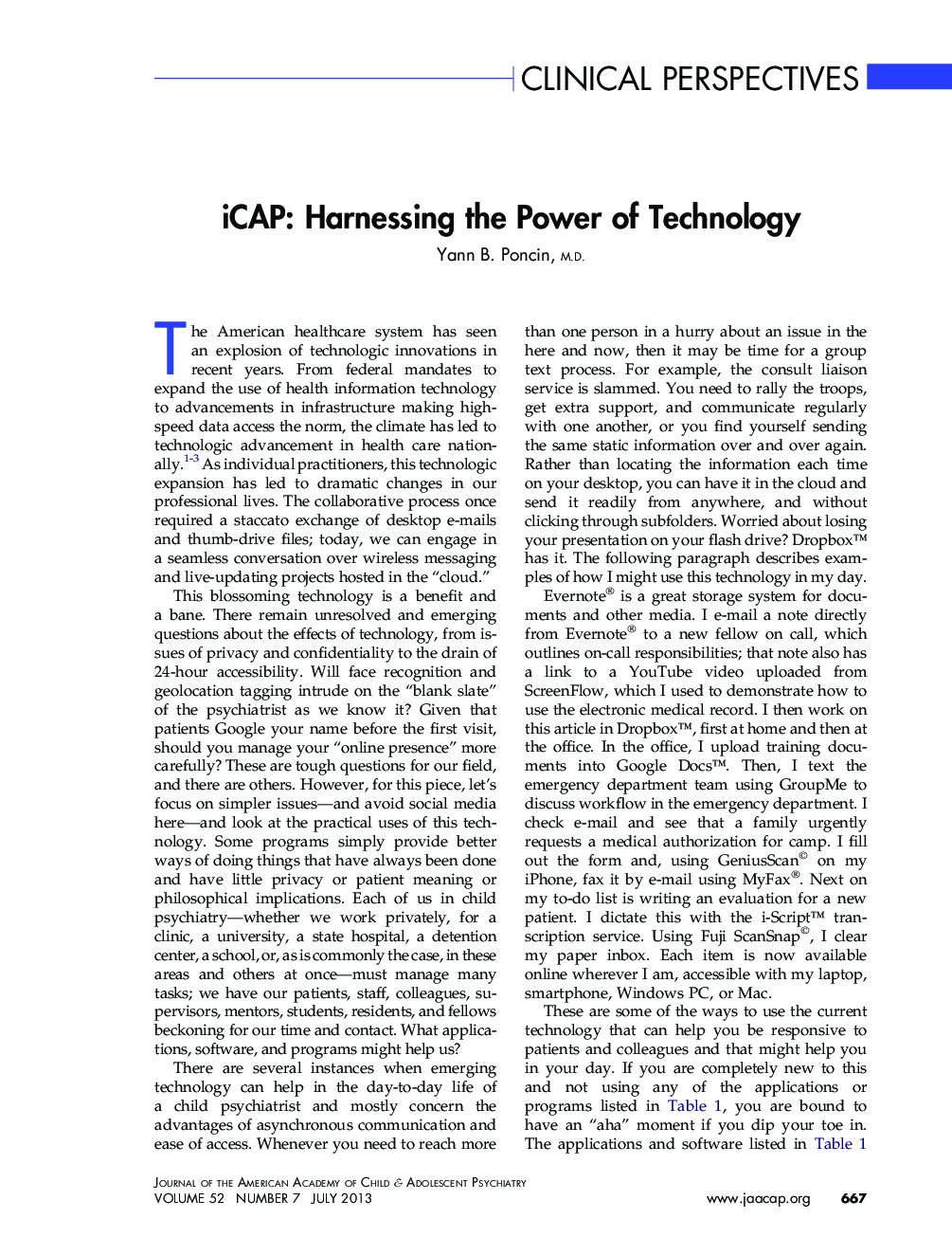iCAP: Harnessing the Power of Technology