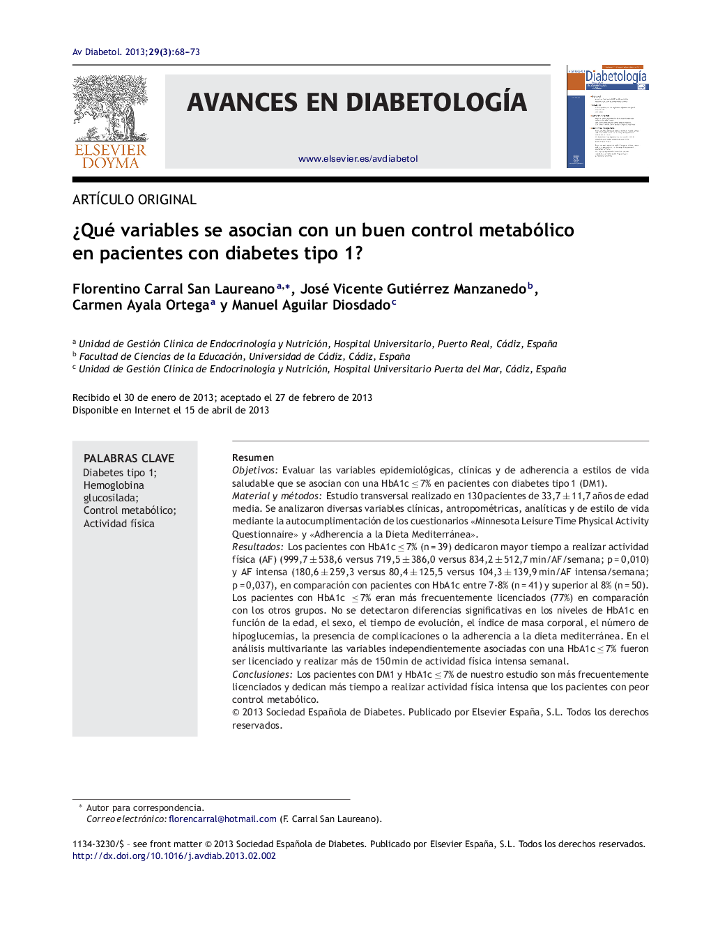 Â¿Qué variables se asocian con un buen control metabólico en pacientes con diabetes tipo 1?