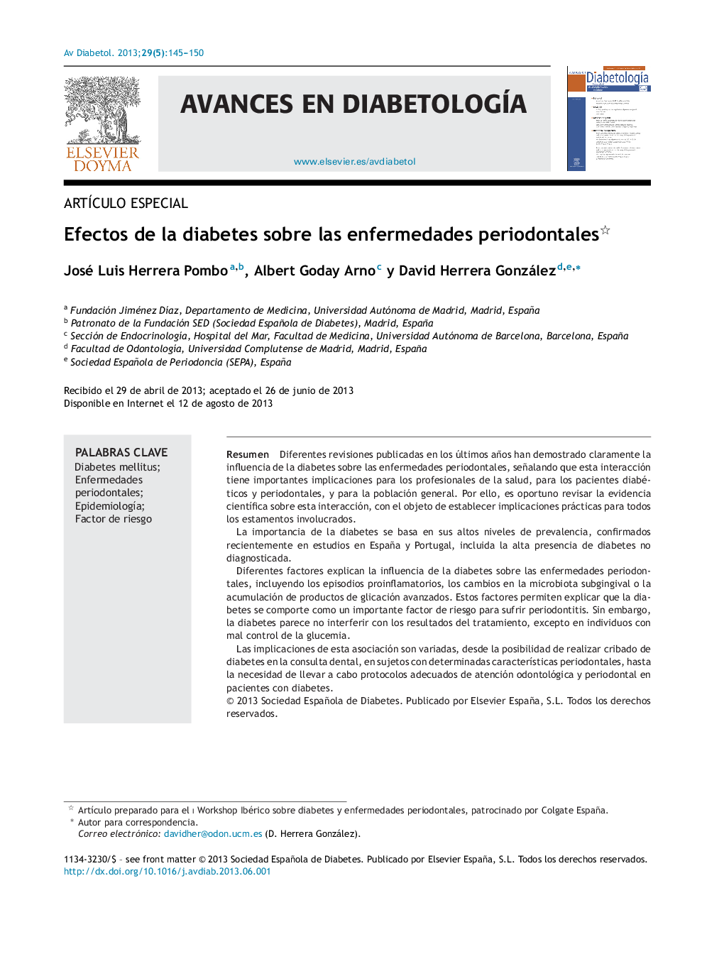 Efectos de la diabetes sobre las enfermedades periodontales 