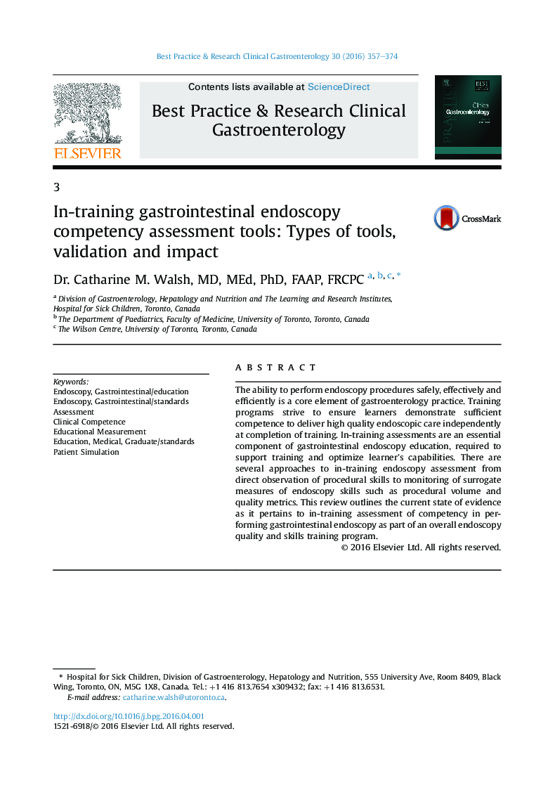 In-training gastrointestinal endoscopy competency assessment tools: Types of tools, validation and impact