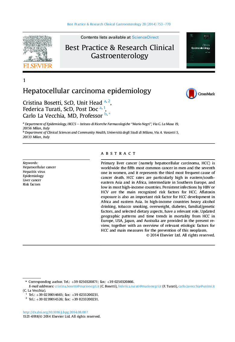 Hepatocellular carcinoma epidemiology