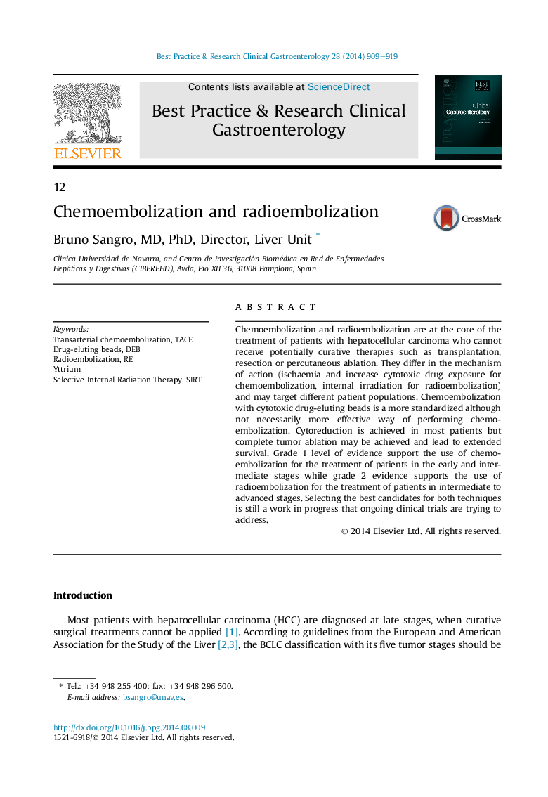 Chemoembolization and radioembolization