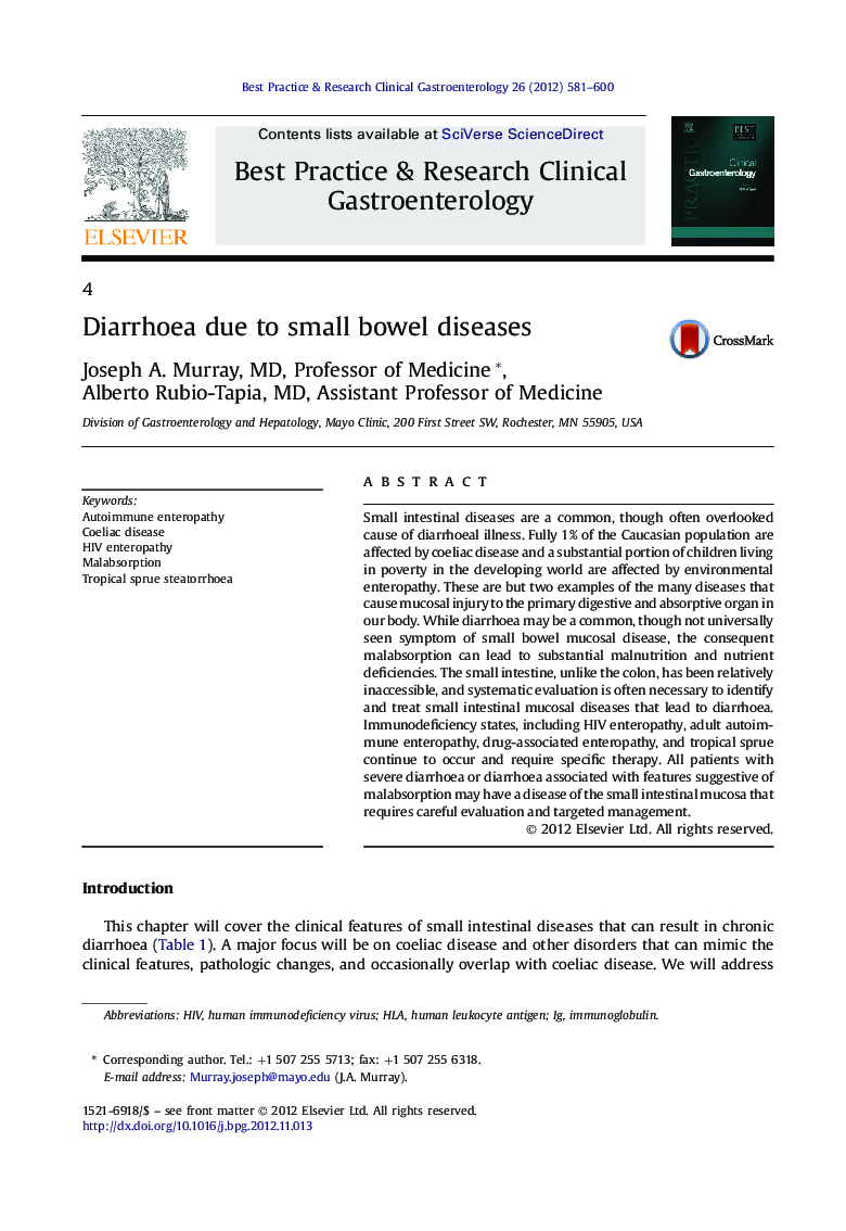 Diarrhoea due to small bowel diseases