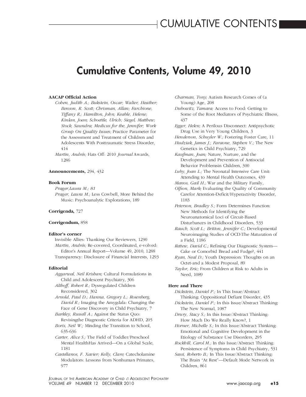 Cumulative Index