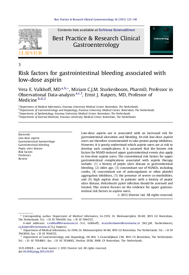 Risk factors for gastrointestinal bleeding associated with low-dose aspirin