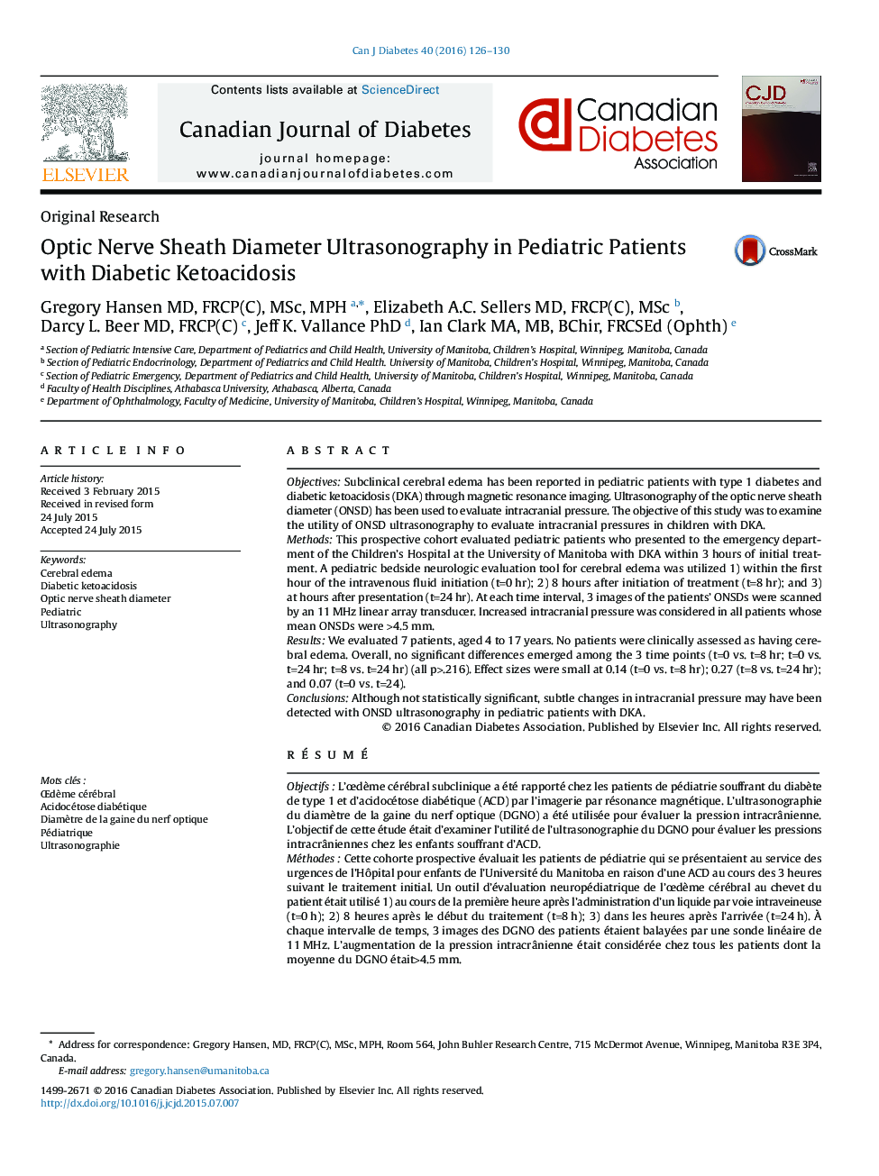 Optic Nerve Sheath Diameter Ultrasonography in Pediatric Patients with Diabetic Ketoacidosis