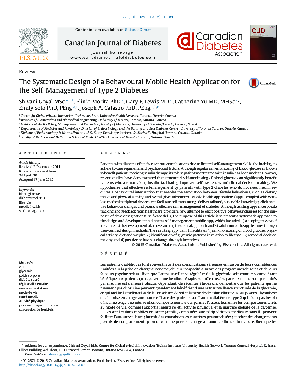 The Systematic Design of a Behavioural Mobile Health Application for the Self-Management of Type 2 Diabetes