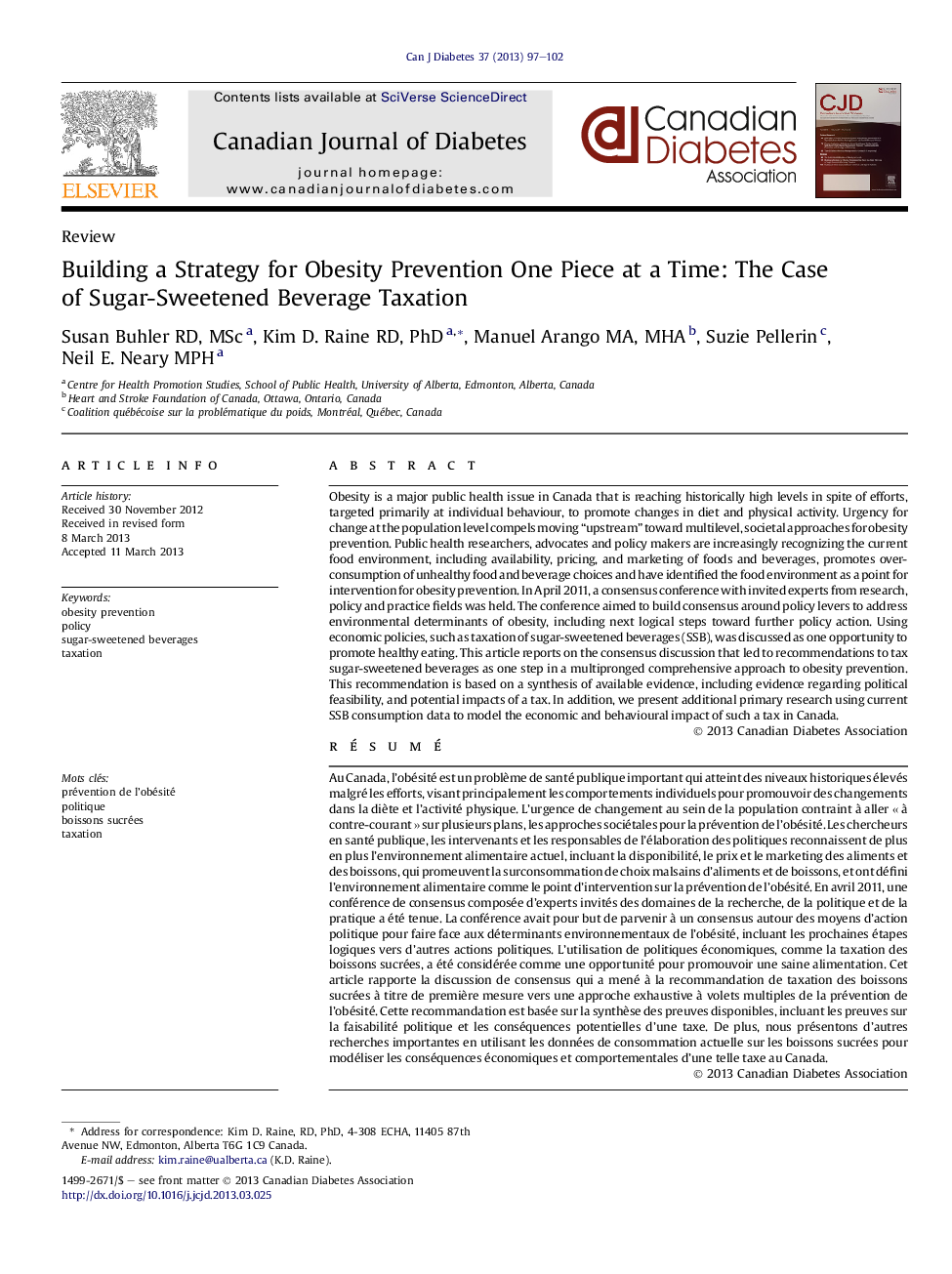 Building a Strategy for Obesity Prevention One Piece at a Time: The Case of Sugar-Sweetened Beverage Taxation