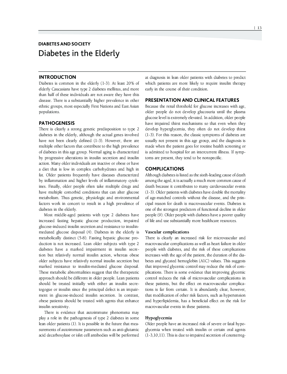 Diabetes in the Elderly