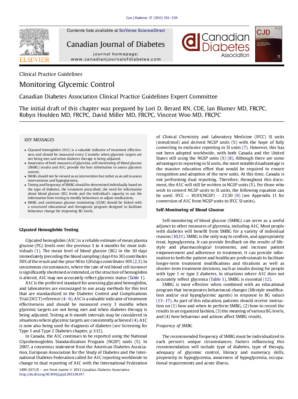Monitoring Glycemic Control