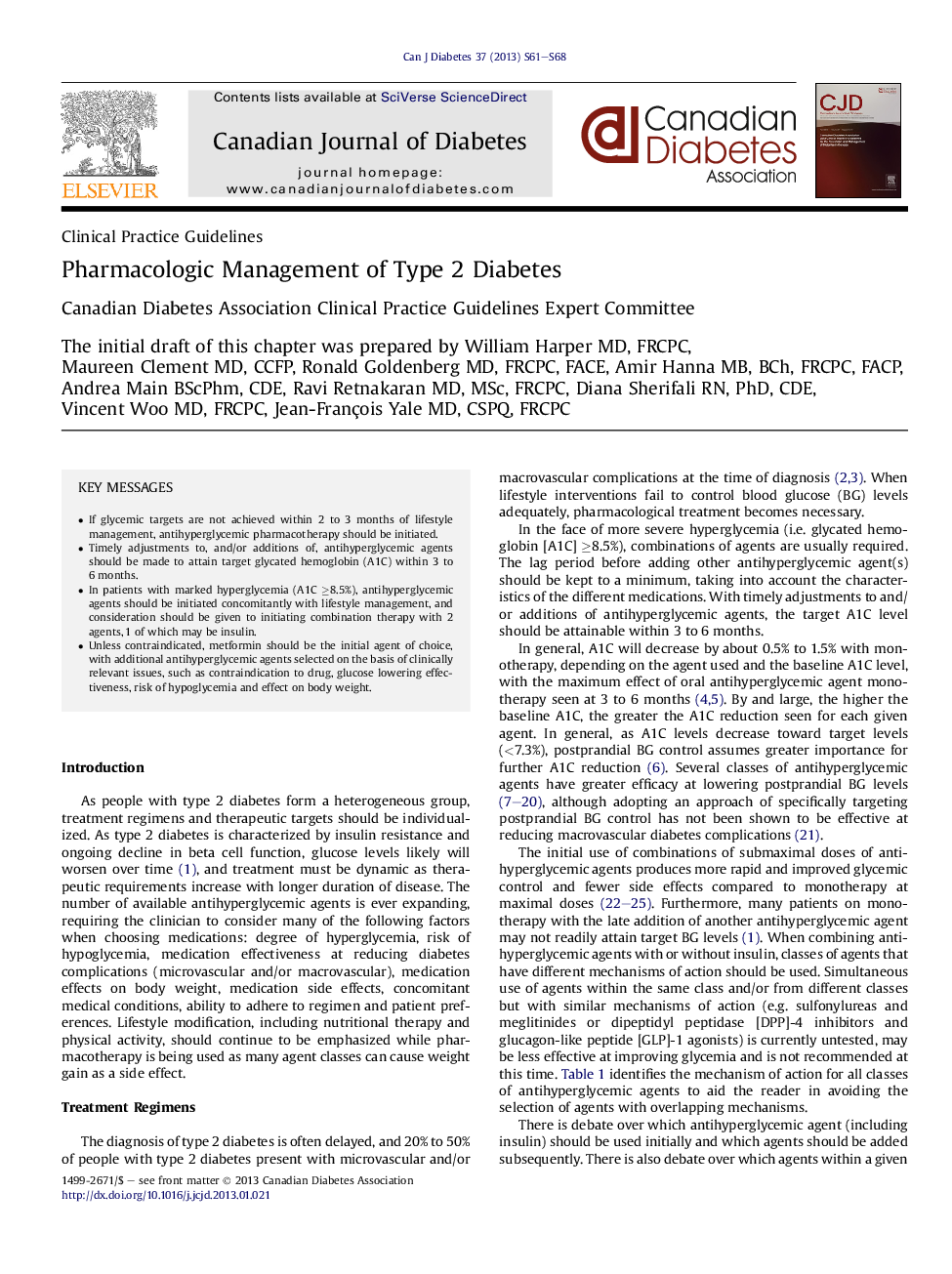 Pharmacologic Management of Type 2 Diabetes