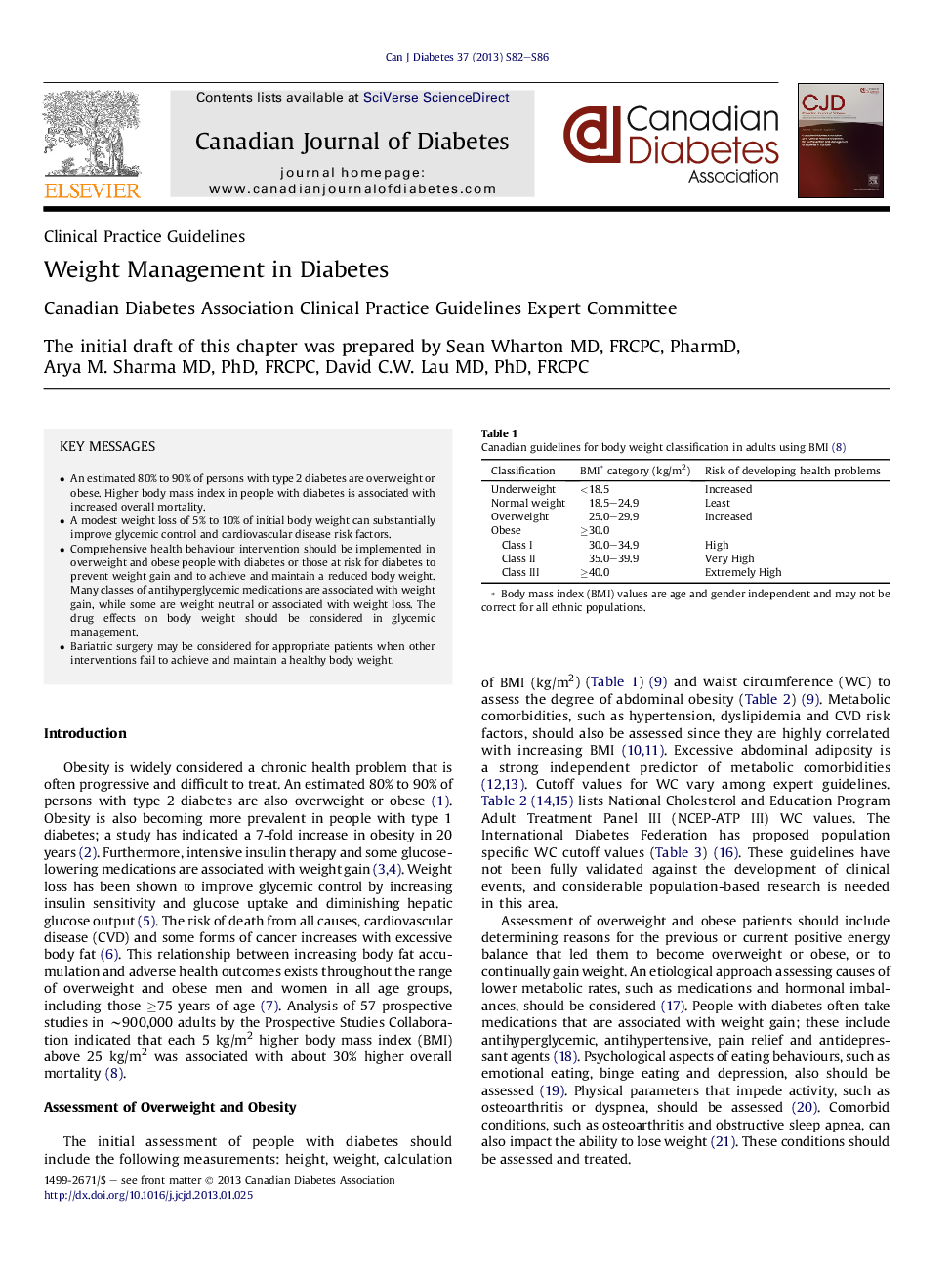 Weight Management in Diabetes
