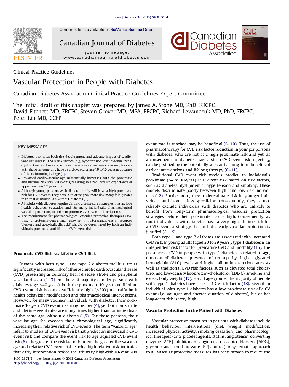 Vascular Protection in People with Diabetes