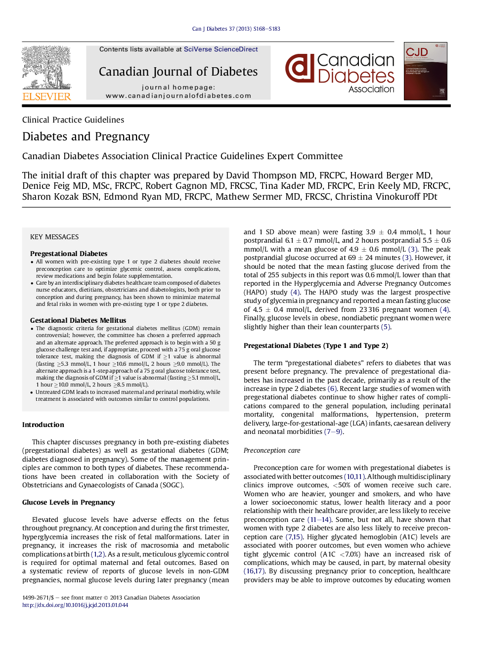 Diabetes and Pregnancy