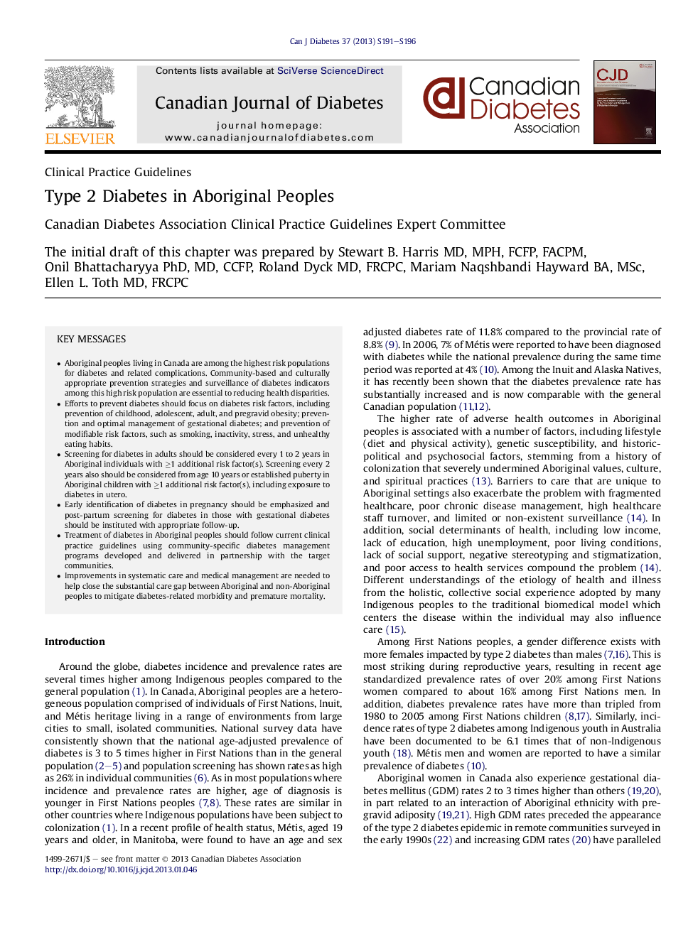Type 2 Diabetes in Aboriginal Peoples