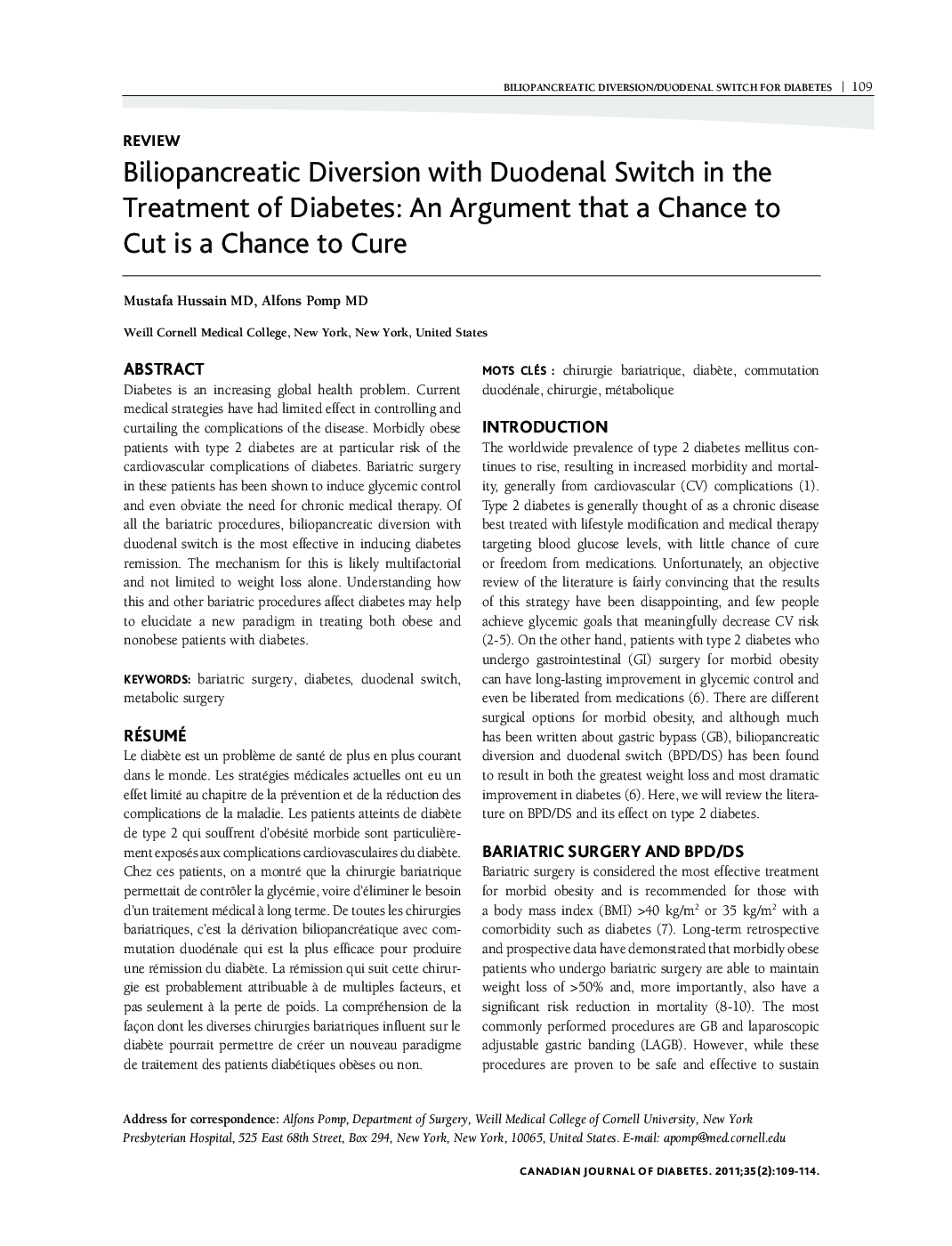 Biliopancreatic Diversion with Duodenal Switch in the Treatment of Diabetes: An Argument that a Chance to Cut is a Chance to Cure