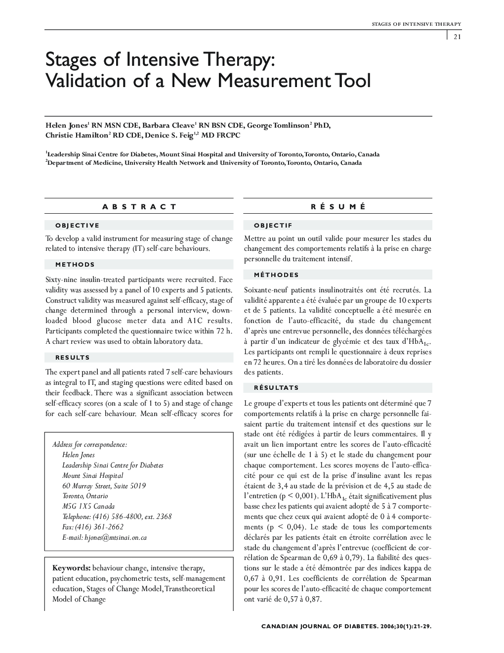 Stages of Intensive Therapy: Validation of a New Measurement Tool