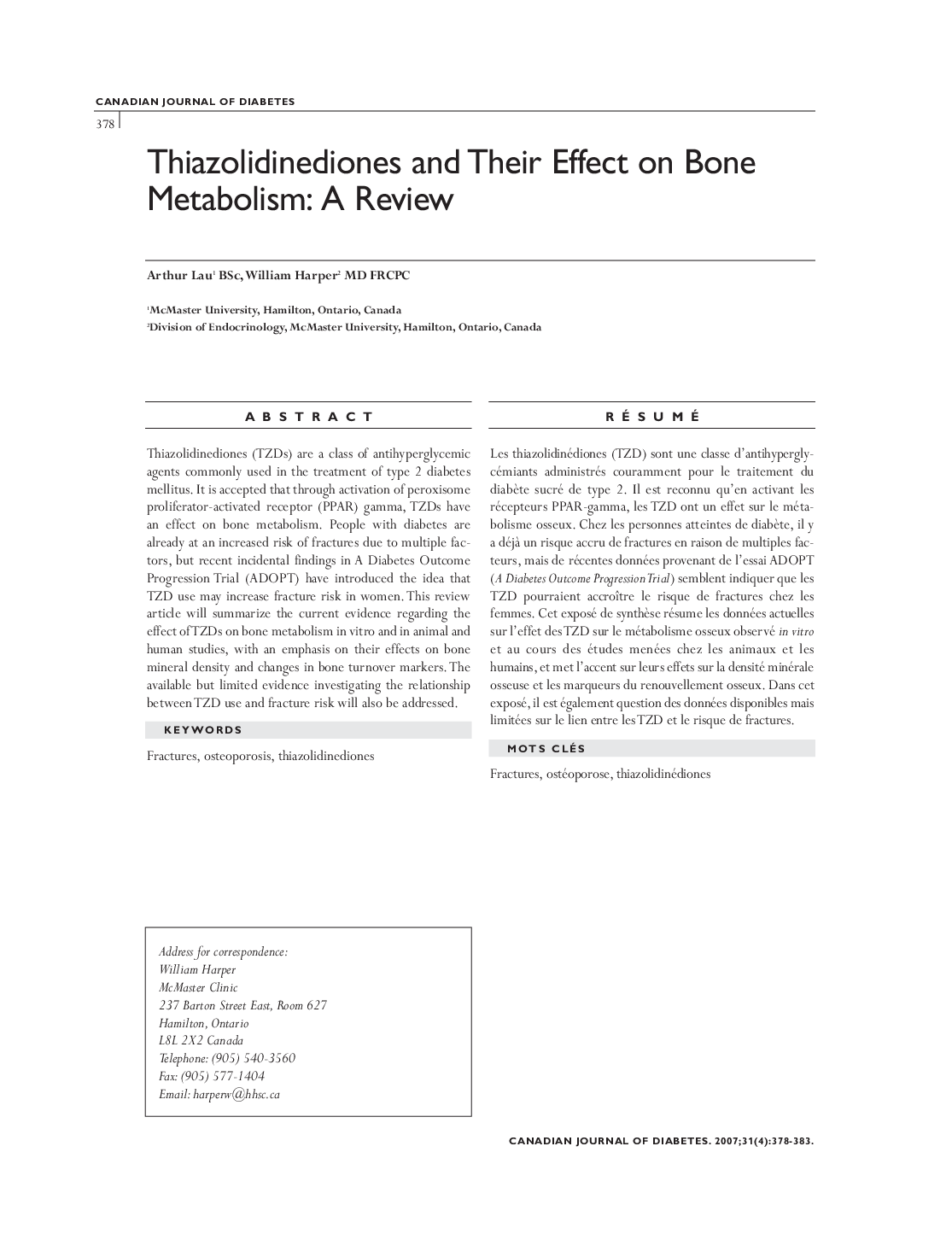 Thiazolidinediones and Their Effect on Bone Metabolism: A Review